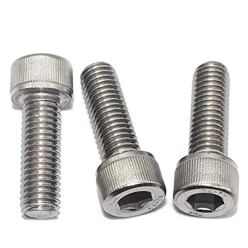 Fullerkreg M6-1.0 x 20MM Socket Head Cap Screws, Allen Socket Drive, Din 912, AISI 304 Stainless Steel (18-8), Full Thread, Bright Finish, Machine Thread, Quantity 20 - size: M6-1.0 x 20MM
