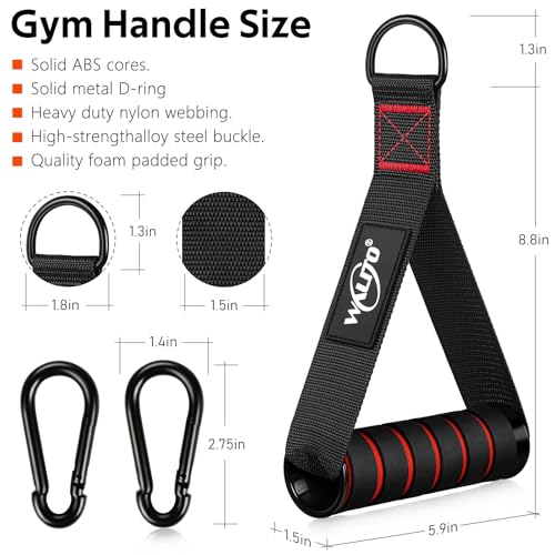 Exercise Handles, Cable Machine Handles for Gym Cable Attachments Training | 2 Pack Heavy Duty Handle with Non Slip Grip for Cable Machines, Pull Down Workouts, Resistance Bands and Home Gym Equipment - color: 1-Black Red