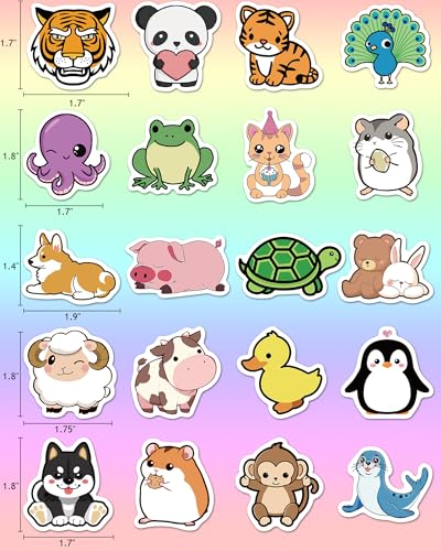 200 Pcs Animal Stickers for Kids, Cute Water Bottle Stickers, Party Favors | Vinyl Waterproof Kid Sticker Pack, Kids Classroom Prizes for Elementary Students, Goodie Bags Stuffers for Kids - style: 200 Pcs