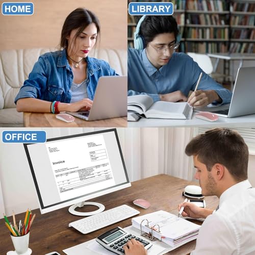 Bluetooth Wireless Mouse for MacBook Air Mac Pro Laptop Computer iPad Pad PC Laser Optical Rechargeable Mini Slim Silent Mouse Widely Used Desktop Hp iMac with USB-A/C& Mouse Jiggler(Rose Gold) - color: Rose Gold