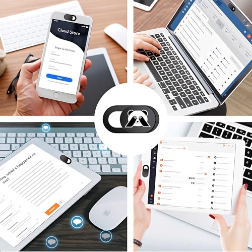 3pcs Plastic Camera Cover Webcam Cover Shy Panda Shutter Slider for PC Laptops Phone Lens Sticker for Privacy Protection. Ideal Gift for Christmas, Birthday, Anniversary Day