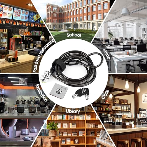 Laptop Cable Lock Hardware Security Cable Lock Anti Theft Combination Lock with Anchor Plate, Laptop-Computer-Security-Locks (5Pack) - size: 5 Packs