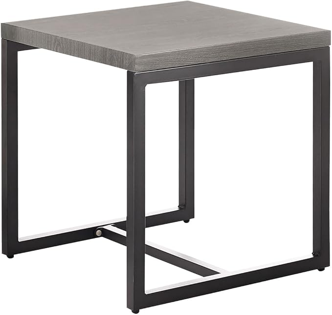 Patio Tables Outdoor Coffee Table - Steel Side Tables End Table for Proch Deck Balcony Garden Squre Grey Tabletop