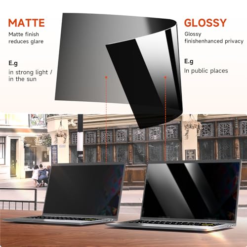 Mamol 16 Inch Laptop Privacy Screen - Compatible with Lenovo, Hp, Dell, Acer, Asus, Thinkpad, Envy, Xps - 16:10 Aspect, Anti Blue Light Glare, Removable Privacy Shield - size: 16'' Privacy Screen (16:10)