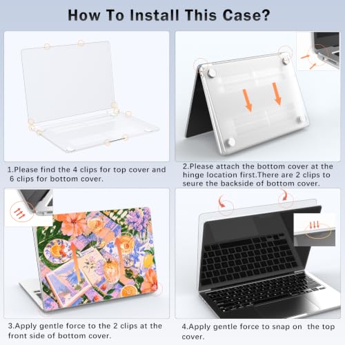 Compatible with MacBook Pro 13 inch Case Cute Flower Book | M2 2025, 2024-2016 A2338 M1 A2251 A2289 A2159 A1989 A1708 A1706 | Protective Hard Shell Matte Cover for Mac Pro 13 - color: Afternoon Tea, size: MacBook Pro 13 inch