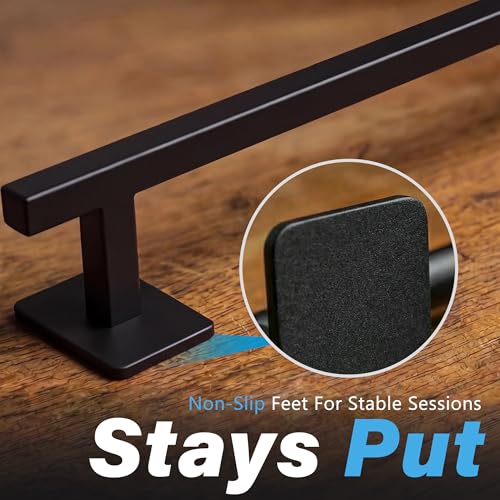 Fingerboard Rail,11" Metal Grind Rail, Solid Steel Black Powder-Coated Skate Ramps with Non-Slip Foam Pads, Square & Round Mini Style, 2Pcs Skate Park Kit with Two Skateboards - size: Square and Round