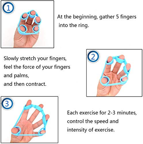 3PCS Finger Stretcher Resistance Bands Strength Trainer for Forearm Exercise Guitar Finger Strengtheners Rock Climbing 6.6 8.8 11 Pounds - color: Style 1-1