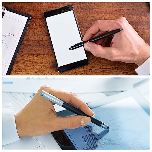 MECCANIXITY 2 in 1 Stylus Pens for Touch Screens Universal Capacitive Stylus Pen with 4 Fiber & 2 Disc Tip for Tablets Cell Phones Laptops, Pink