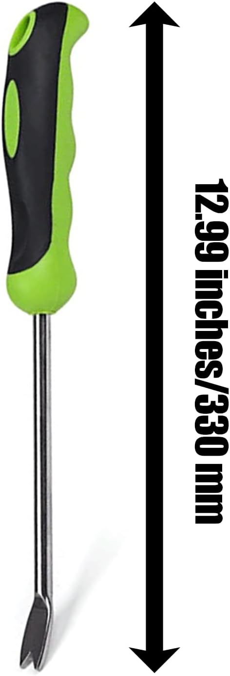 Maxmoral 12.99 Inch Garden Hand Weeding Tool with Ergonomic Handle Stainless Steel Farm Transplant Gardening Plant Loosening Root Starter