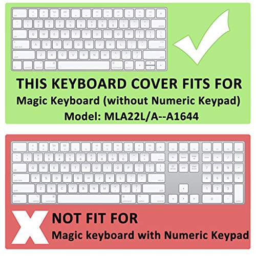 ProElife Ultra Thin Silicone Keyboard Protector Cover Skin for Apple Magic Keyboard & Magic Keyboard 2 (U.S Version, Model: MLA22L/A-A1644, Without Numeric Keypad) (White) - color: White