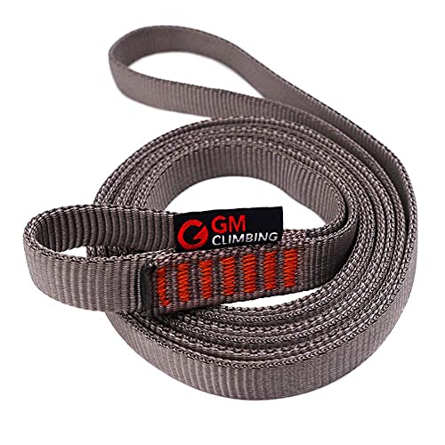 GM CLIMBING 16mm Nylon Sling Runner 22kN / 4950lbf CE UIAA Certified - color: Gray, size: 120cm / 48inch | Single Unit