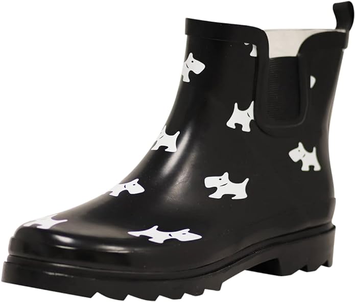 NORTY - Womens Ankle Rain Boots - Ladies Waterproof Winter Spring Garden Boot runs ½ size large