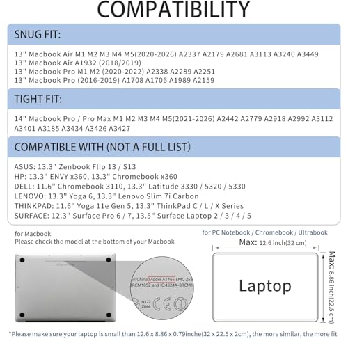 RAINYEAR 13 Inch Laptop Sleeve Case Padded Carrying Bag, Gray | Slim Protective Soft Zipper Computer Cover for 13.3 inch MacBook Air/Pro M1 M2 M3 M4 M5 A3449 A3240 A3113 A2681 A2338 - color: Gray, size: 13"