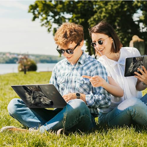 Universal Laptop Skin Sticker with 2 Wrist Pad Skins, Waterproof Scratch Resistant Vinyl Laptop Cover Decal, Cut to Fit for 11–15.6 Inch MacBook HP Dell Lenovo, King Wolf - color: King Wolf