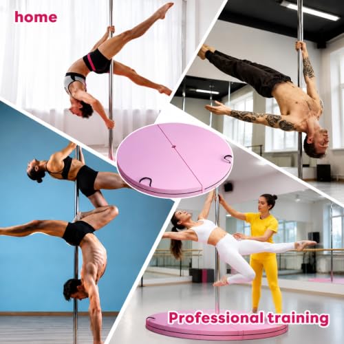 Folding Portable Pole Dance Crash Pad, Fitness Gymnastic Yoga Safety Protection Pad, Round Foldable Aerial Yoga Mat for Pole Dancing, Gymnastics, Aerial Hoop - size: 120*3cm/47.2*1.2in