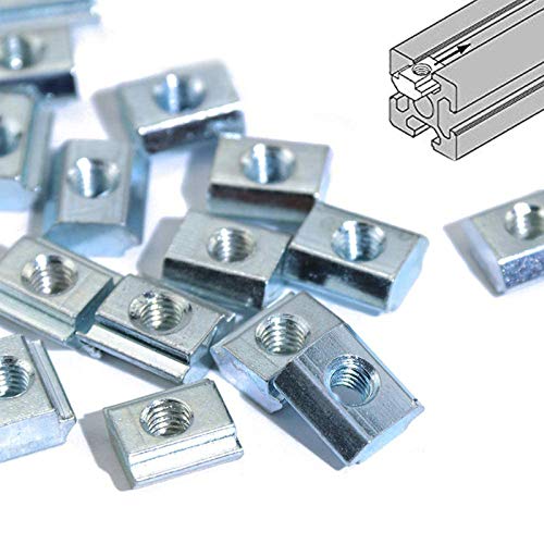 30pcs 2020 Series Sliding T Nuts Metric M3 Thread Slide in Hammer Head T-Nut for Standard 6mm T-Slot Aluminum Extrusion Profile （2020 Series M3） - size: 2020 Series M3