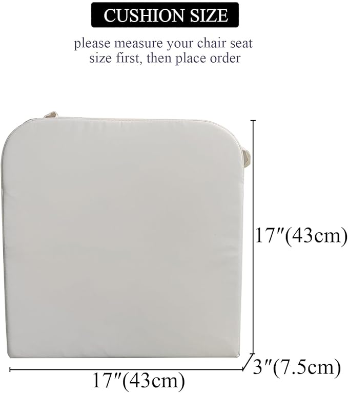 17 x 17 Inch Outdoor Seat Cushions for Patio Furniture with Non Slip and Ties Waterproof & UV Resistant Round Corner Outdoor Chair Cushions Replacement Set of 2, Beige