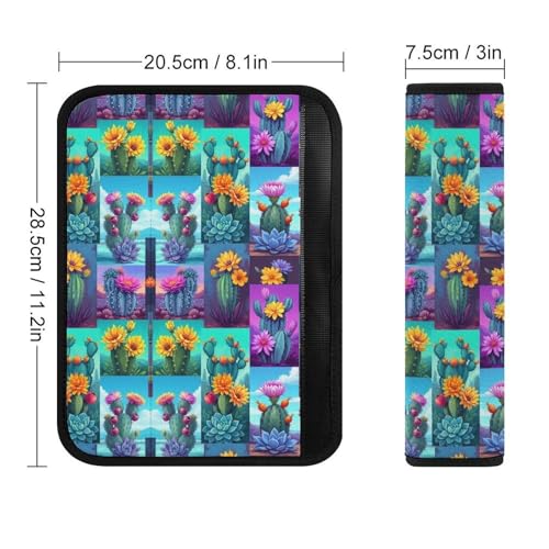 Universal Fit Seat Belt Shoulder Pad for Kids, Car Seats Pushchair Strollers High Chair Pushchair, 1 Pair Cactus Flower Botanical Plant Automotive Seat Belt Protector - color: Pattern 603