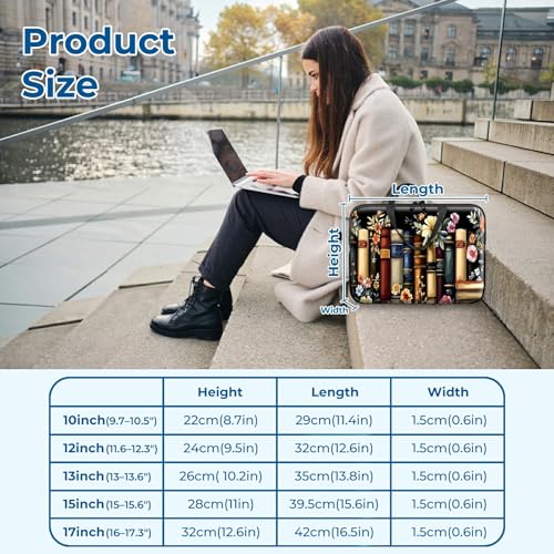 Laptop Sleeve with Handle 13 Inch, Waterproof Laptop Case Bag, Flower Book Pattern Design Computer Sleeve Compatible with MacBook Air, Pro, HP, Dell, Lenovo, ASUS - color: Flower Book, size: 13inch(13-13.6")