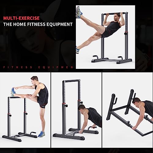 K KiNGKANG Dip Bar Station Set, 9 Level Adjustable, 1200lbs Heave Duty Dip Station for Full Body Workout Fitness,Functional Parallettes Bars