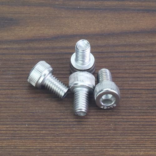 HELIFOUNER 50 Pieces M5 x 6mm, Thread Pitch 0.8mm, 304 Stainless Steel (18-8) Hex Socket Head Cap Screws, Fully Threaded - size: M5 x 6mm