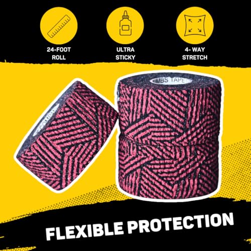 Happy Thumbs Tape - Gym & Hook Grip Tape - Thumb & Finger Protection - for Cross Training, Weightlifting, Gymnastics & More - Stretchy Adhesive Athletic Weightlifting Tape - 24 ft Long 3 Pack - color: Fire