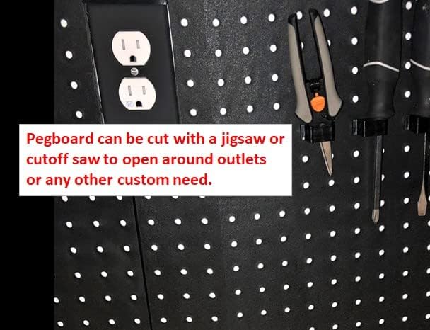 WallPeg 2 Black Pegboard Panels (24"x16" Each) with 36 Assorted Peg Hooks – Heavy-Duty Peg Board Garage Organizer Kit – Patented Flex-Lock Hooks – Made in USA Wall Storage System