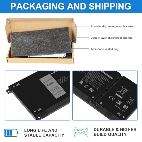 Futurebatt H5CKD Battery Replacement for Dell Inspiron 5300 5301 5401 5402 5408 5409 5501 5502 5508 5509,Inspiron 5400 5406 7405 7300 7306 7500 7506 2-in-1 Silver Latitude 3410 3510 Vostro 5502 - size: H5CKD 11.38 4.53 0.73