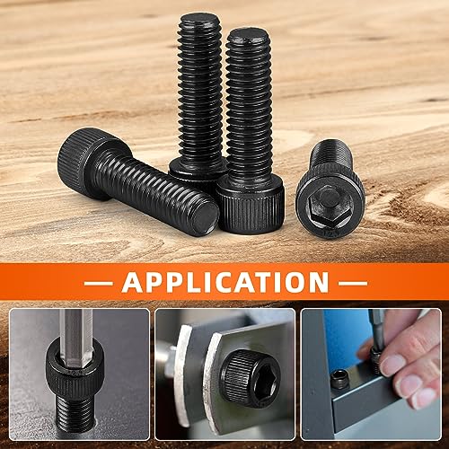 5/16-18 x 1-1/4" Socket Head Cap Screws Cap Bolts, 12.9 Grade Alloy Steel Black Oxide, Allen Hex Drive, UNC Coarse Thread Fully Threaded, 10 PCS - size: 5/16-18 x 1-1/4"
