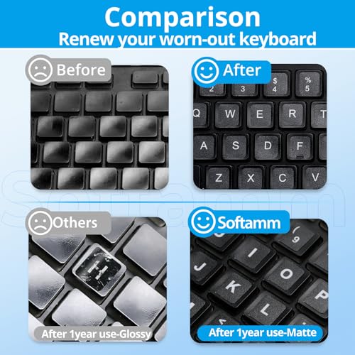 Glow in The Dark English Keyboard Sticker and Replacement English Keyboard Sticker Lette with White Letter/Black Background Universal for Laptop Desktop Computer