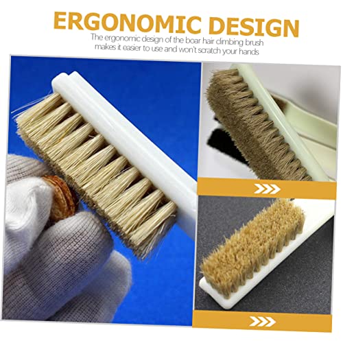 MAGICLULU 2pcs Climbing Accessories Rocks Cleaning Brush Boars Hair Brush Bouldering Stone Cleaning Tool Portable for Climbing
