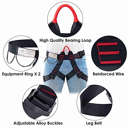 Climbing belts, Rock Climbing belt, Safety Belts for Rappelling Fire Rescuing Tree Climbing, Half Body belt for Women Man and Novice