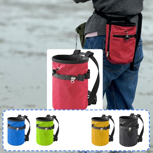 Adjustable Bouldering Chalk Bag Talcum Powder Weightlifting Pouches Rock Climbing Bags Climbing Equipment Bouldering Bucket - color: Sky Blue