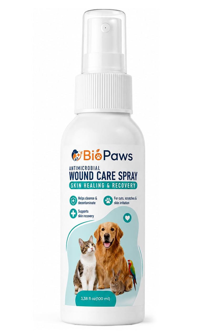 VİVAPEE Dog Wound Care Spray | Healing Aid and Skin Repair, Clean Wounds, Relieve Dog Skin Allergies, Safe for All Animals. 3.38 Ounces