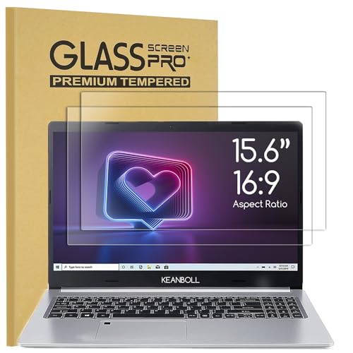 2 Pack 15.6 inch Tempered Glass Laptop Screen Protector for 15.6" HP/Dell/ASUS/Samsung/Lenovo/Acer/MSI/LG/URAO/VGKE 15.6 inch 16:9 Laptop, 9H Hardness, Anti Fingerprint, Bubble Free - size: 15.6"Glass-16:9