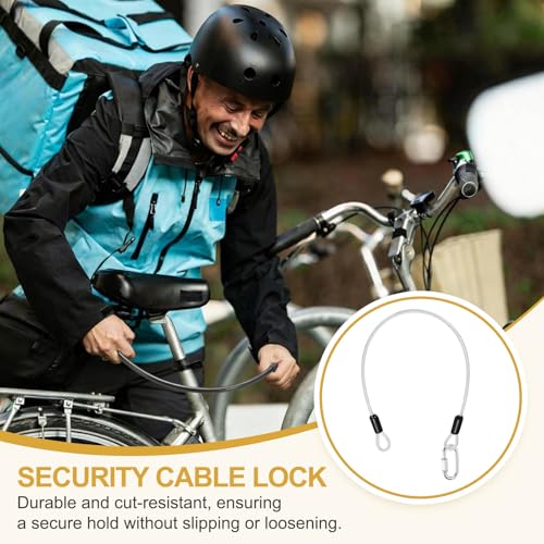 PATIKIL Security Cable Lock (3/16" Dia 1.6ft, Clear) Vinyl Coated 304 Stainless Steel Double Loop Flexible Wire Rope Safety Cable with Quick Links Locking Connectors - color: Clear, size: 3/16" x 1.6ft
