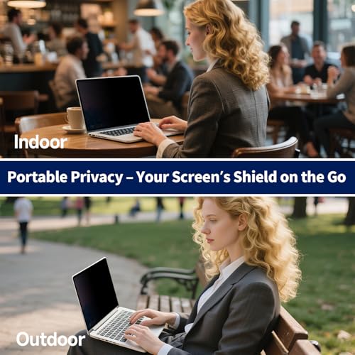 Magnetic Laptop Privacy Screen 15.6" 16:9, Anti-Glare & Blue Light Filter | Removable, Matte finish, Anti-glare, Anti-bubble, Anti-spy, Blocks blue light, High definition clarity, Scratch resistant - size: 15.6 Inch 16:9 Laptops
