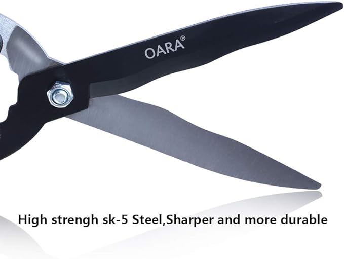 OARA Garden Hedge Shears forTrimming Borders, Boxwood, and Bushes, Hedge Clippers & Shears with Comfort Grip Handles,21 Inch Carbon Steel Bush Cutter
