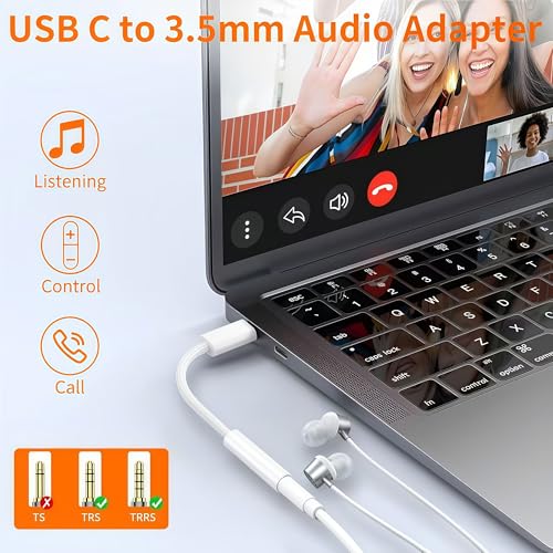 10Pack USB C to Headphone Jack Adapter,USB c to 1/8 inch Audio Adapter Compatible with iPhone 16 15 Samsung Galaxy S25,S24,S23 Ultra, Note 20, iPad Pro, MacBook, Pixel XL and More - size: 10 Pack