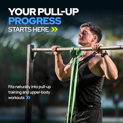 Gym Quality Long Resistance Bands Multi Pack of 5- Loved by Fitness Pros for Group Workouts in Gyms, Boxes, Studios and Bootcamps. Perfect for Pull Ups, Strength Training, Mobility - color: #5 Green, X-Large