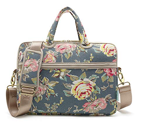 Blue Water Hyacinth Patten water resistant Laptop Shoulder Messenger Bag Case Sleeve for 12 Inch 13 Inch Laptop,Laptop Briefcase - color: Water Hyacinth, size: 13-13.3 Inch
