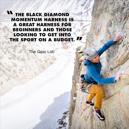 BLACK DIAMOND Men's Momentum Rock Climbing Harness, Adjustable Loops - color: Kingfisher, size: MD (30-33" Waist)