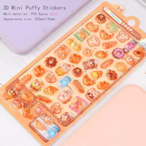 3D Puffy Stickers 10 Sheets 500+Kawaii Stickers for Phone Case & Handbooks ﻿ - style: 10PCS Stickers