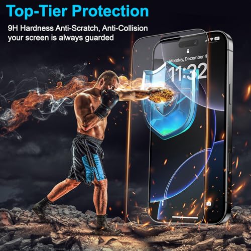Mothca 2 Pack Matte Glass Screen Protector for iPhone 17 Pro/iPhone 16 Pro/iPhone 17 6.3-inch [Auto Fit Box Dust-Free] Full Coverage Anti-Glare & Anti-Fingerprint Tempered Glass, Smooth as Silk - size: iPhone 17 Pro/16 Pro/17 6.3-inch