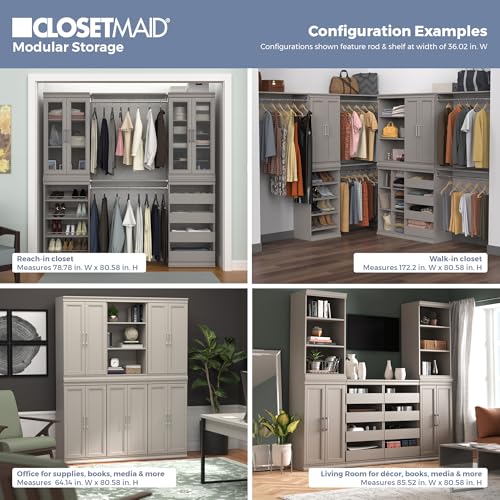 ClosetMaid Modular Storage Shelf Unit with Angled Shoe Shelves, Taupe - color: Taupe
