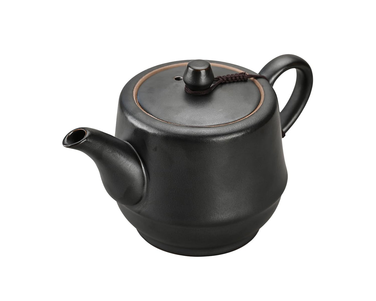 Rural Style Ceramic Teapot with Stainless Steel Infuser 16 OZ Black