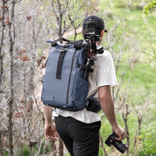 WANDRD PRVKE Rolltop 21L V4 Camera Backpack – Expandable Weatherproof Travel Bag with Laptop Sleeve and Clamshell Opening - color: Rhone Burgundy, size: 21L (Bag Only), style: Rolltop