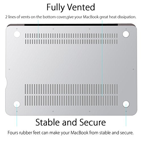 UESWILL 2in1 Smooth Soft Touch Matte Hard Shell Case with Silicone Keyboard Cover Compatible with MacBook Pro 13 inch with CD-ROM (Non-Retina) (Model A1278) + Microfibre Cleaning Cloth, Clear - color: Clear, size: MacBook Pro 13" (CD-ROM)