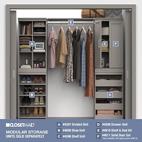 ClosetMaid Modular Storage Shelf Unit with Angled Shoe Shelves, Taupe - color: Taupe