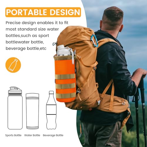 Molle Water Bottle Holder, Upgraded 1000D Nylon Tactical Molle Water Bottle Pouch, Sports Water Bottle Bag Bottom Mesh Lining Hydration Carrier for Camping, Climbing, Hiking and Travelling - color: Tan-Camo